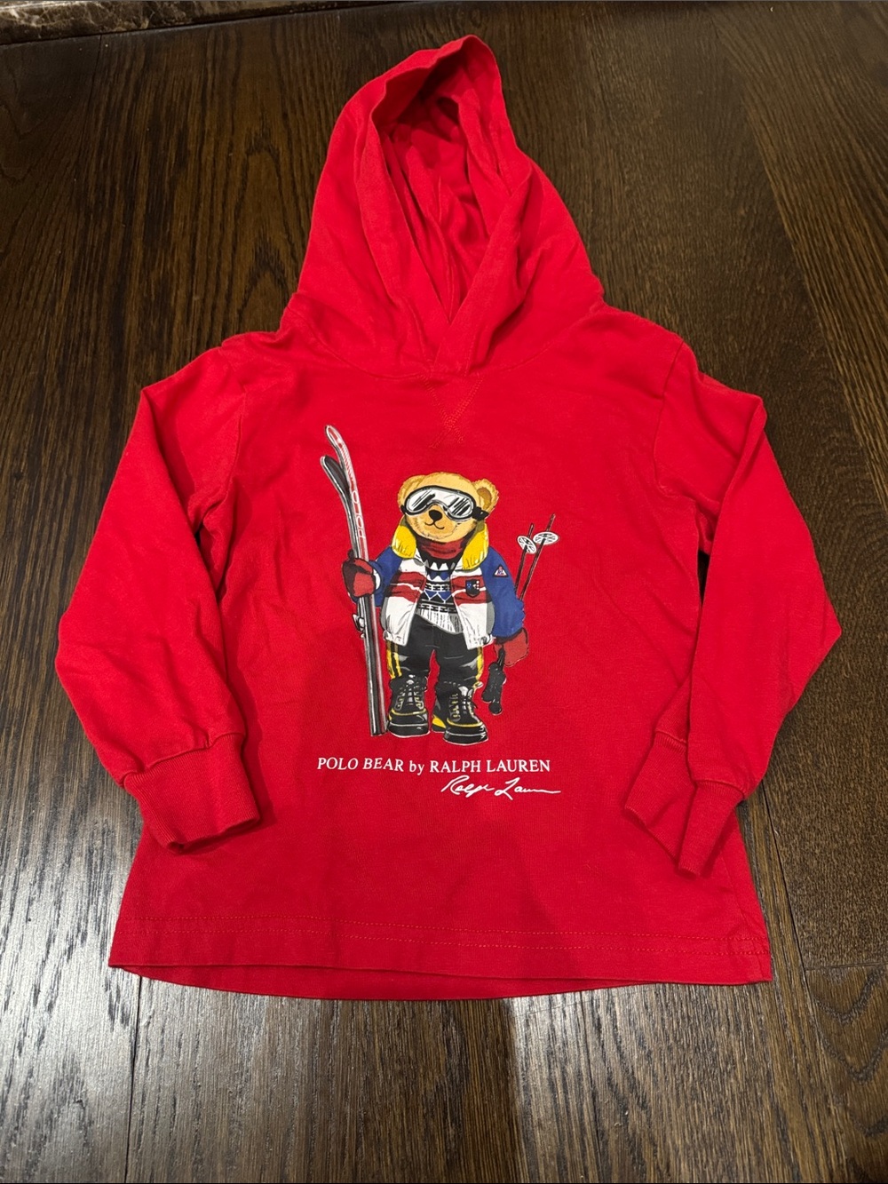 Ralph Lauren Red Polo Bear Ski thin Hoodie for Kids